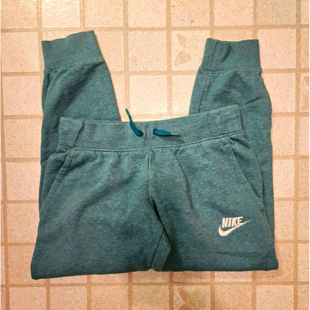 Nike Club Fleece Joggers Size Small Teal Blue Tapered Sweatpants Drawstring